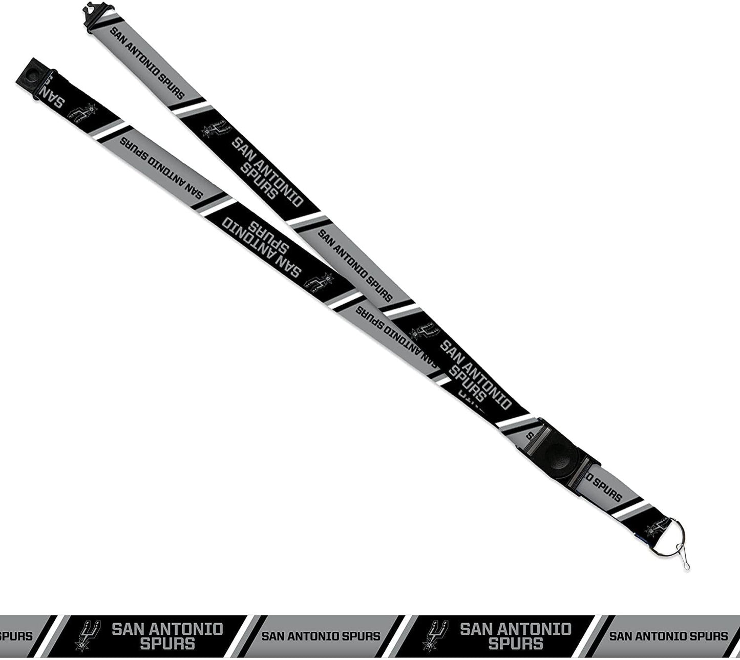 San Antonio Spurs Premium Lanyard Keychain 18 Inch Button Clip Safety Breakaway