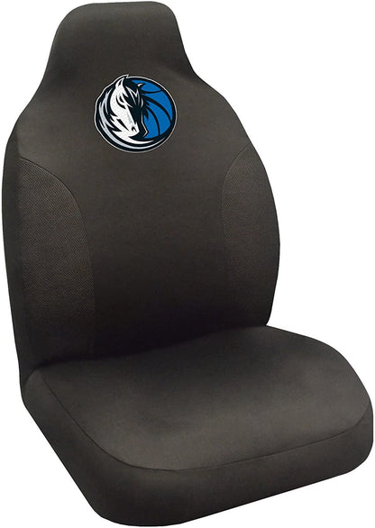 Dallas Mavericks Premium Embroidered Black Auto Bucket Seat Cover, 48x20 Inch, Elastic