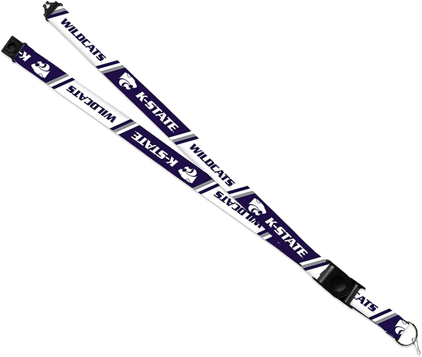 Kansas State University Wildcats Lanyard Keychain Double Sided 18 Inch Button Clip Safety Breakaway
