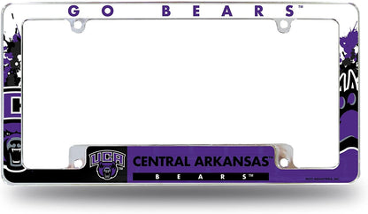 University of Central Arkansas Bears Metal License Plate Frame Tag All Over Design 12x6 Inch