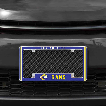 Los Angeles Rams Metal License Plate Frame Chrome Tag Cover Alternate Design 6x12 Inch
