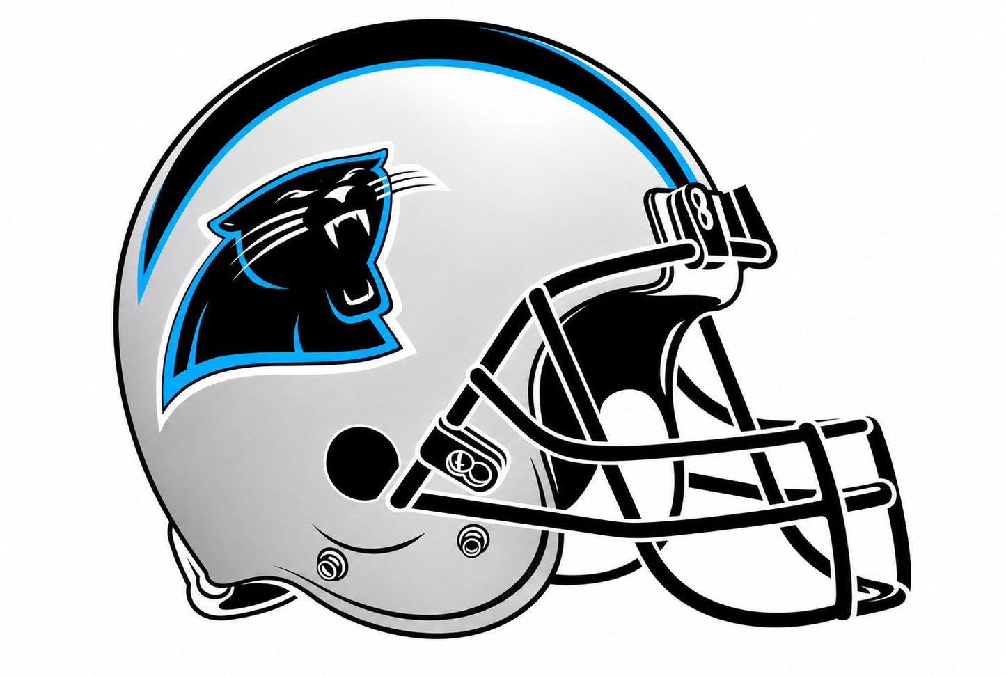 Carolina Panthers Retro Logo Jumbo Static Cling Decal Sticker, 14x10 Inch, Home or Auto Use, Reusuable Peel and Stick Application to any Flat Clean Surface, Officially Licensed