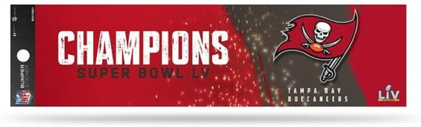 Tampa Bay Buccaneers Super Bowkl LV Champions Bumper Sticker, Flat Vinyl Decal Auto Home Sticker Emblem Football