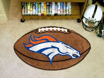 Denver Broncos Floor Mat Area Rug, 20x32 Inch, Non-Skid Backing, Football Design