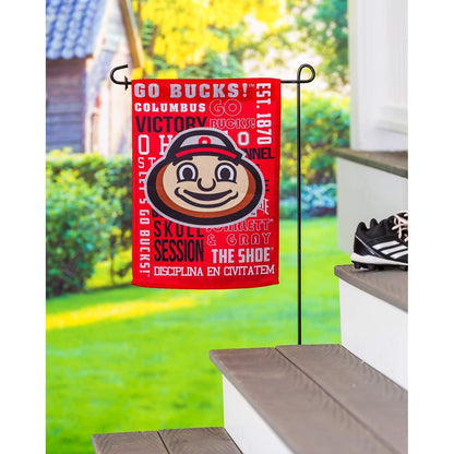 Ohio State University Buckeyes Premium Double Sided Garden Flag Banner, Fan Rules Design, 13x18 Inch, Display Stand Sold Seperately, Officially Licensed