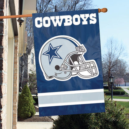 Dallas Cowboys Double Sided Banner Flag Embroidered Applique 44x28 Inch
