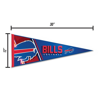 Buffalo Bills Primary 12" x 30" Felt Wall Décor Pennant - Great for Home/Bed Room/Man Cave Décor