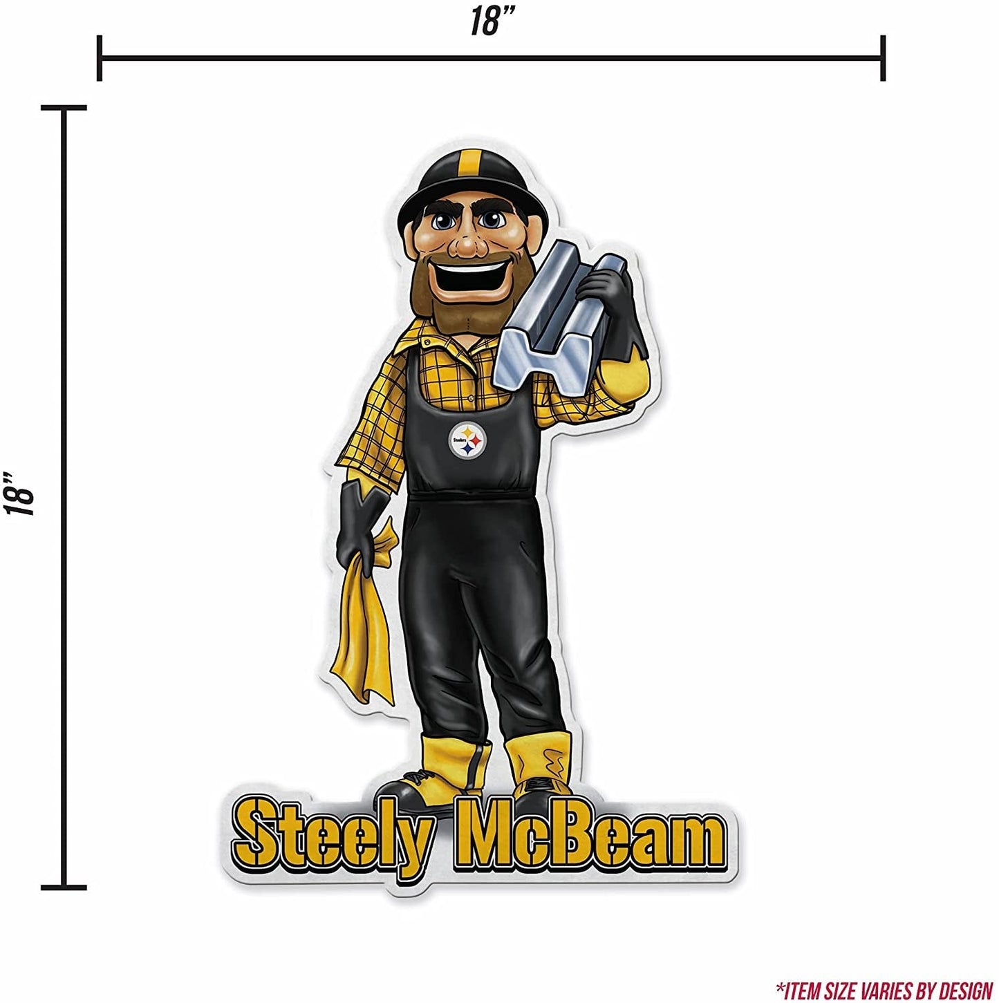 Pittsburgh Steelers Pennant Mascot Logo 18 Inch Soft Felt