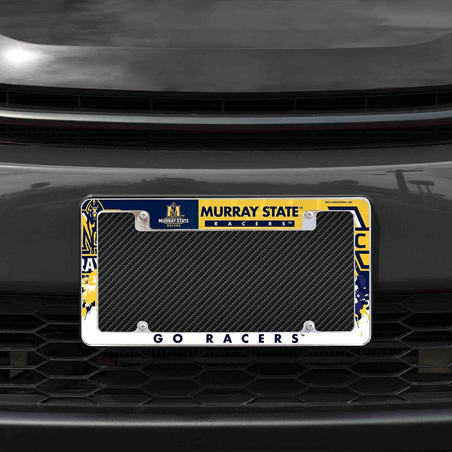 Murray State University Racers Metal License Plate Frame Chrome Tag Cover All Over Design 6x12 Inch