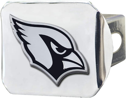 Arizona Cardinals Hitch Cover Solid Metal with Raised Chrome Metal Emblem 2" Square Type III