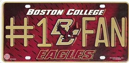 Boston College Eagles Metal Tag License Plate, #1 Fan Design, 12x6 Inch, Officially Licensed