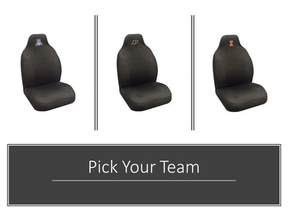 Arizona State University Sun Devils Premium Embroidered Black Auto Bucket Seat Cover, 48x20 Inch, Elastic