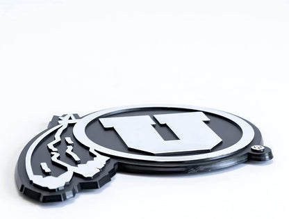 Baltimore Ravens Auto Emblem, Silver Chrome Color, Raised Molded Plastic, 3.5 Inch, Adhesive Tape Backing