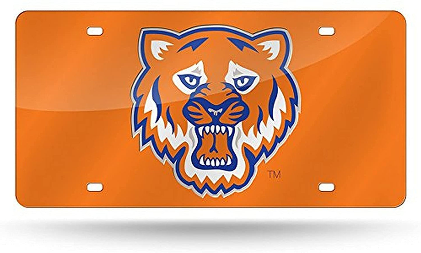 Sam Houston State University Bearkats Laser Cut Tag License Plate, Mirrored Acrylic Inlaid, 12x6 Inch