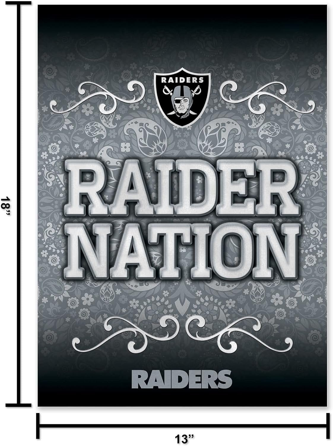 Las Vegas Raiders Premium Double Sided Garden Flag Banner, 13x18 Inch, Display Pole Sold Separately