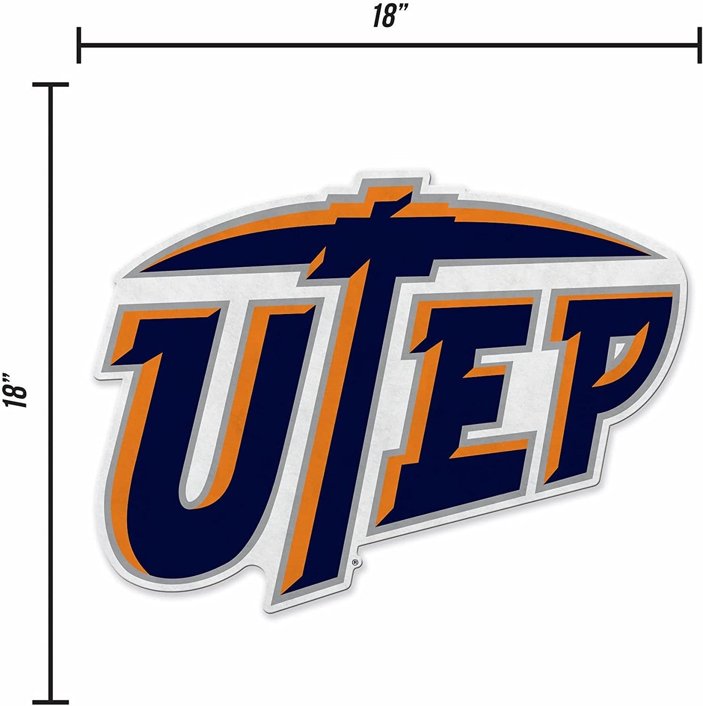 University of Texas El Paso Miners Primary Logo Shape Cut Pennant, 18 Inch