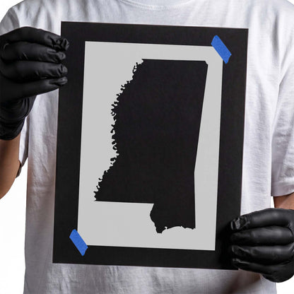 Mississippi State Outline Stencil