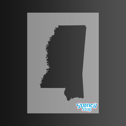 Mississippi State Outline Stencil