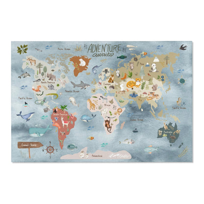 Baseball Field Playroom Rug / World map Area Rug