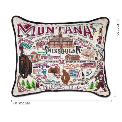 Montana, University of Collegiate Embroidered Pillow by CatStudio