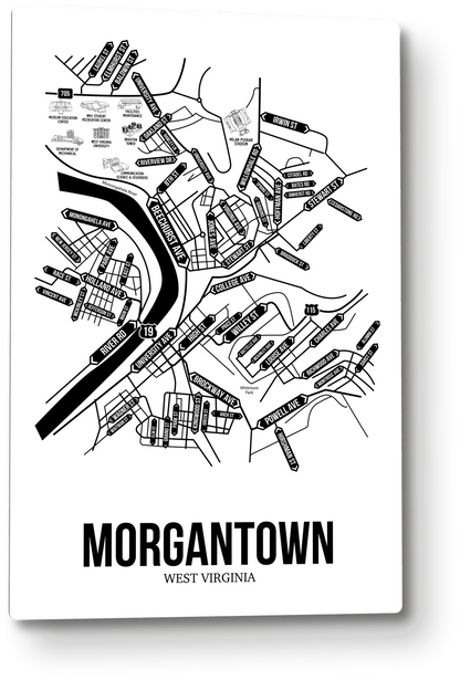 Morgantown, West Virginia street map