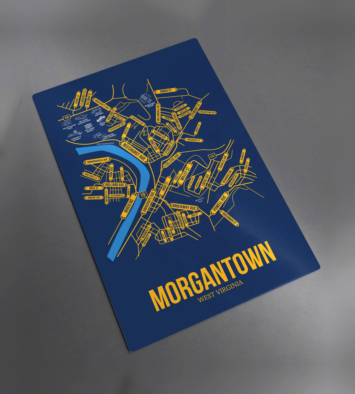 Morgantown, West Virginia street map