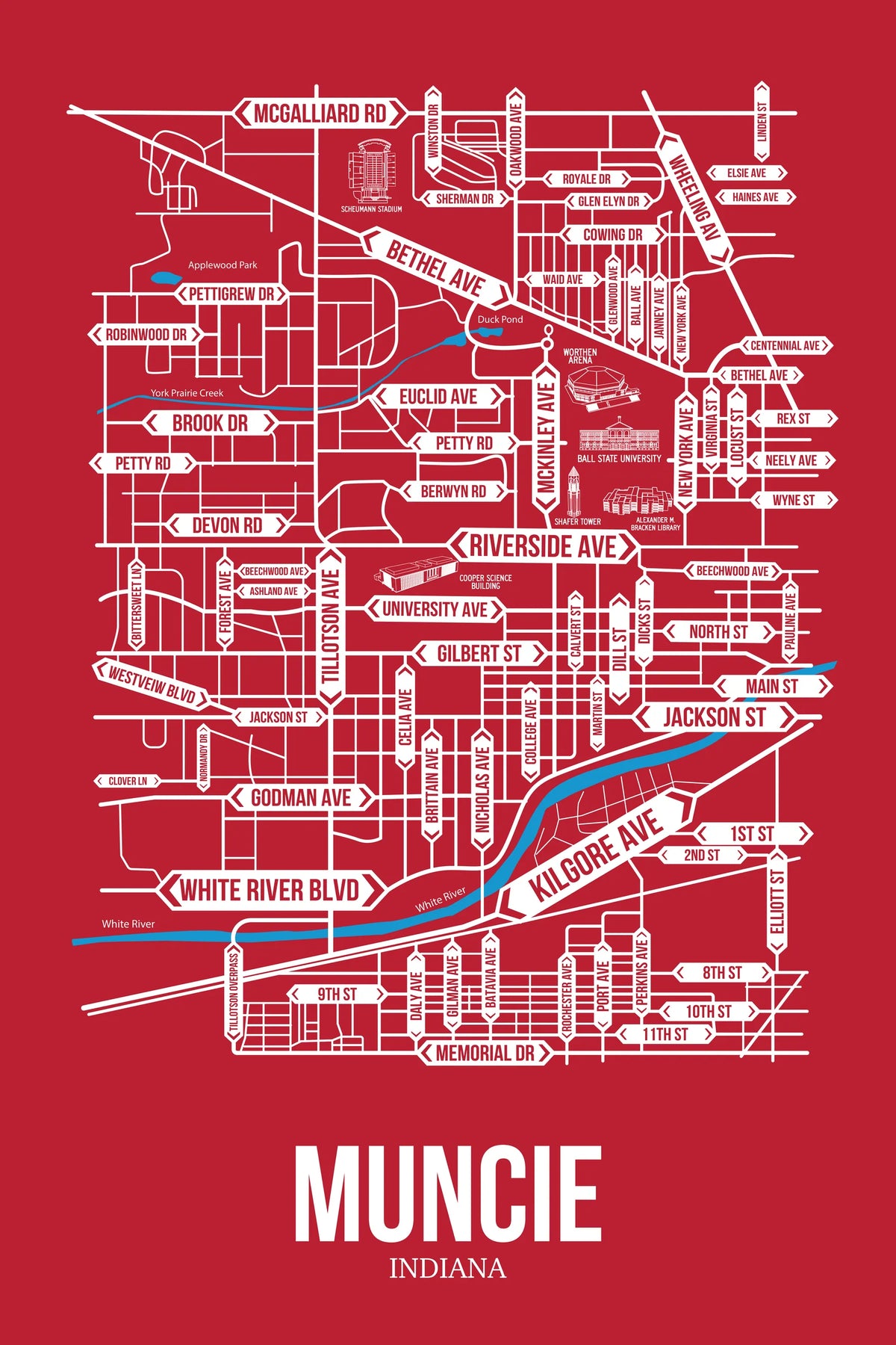 Muncie, Indiana street map