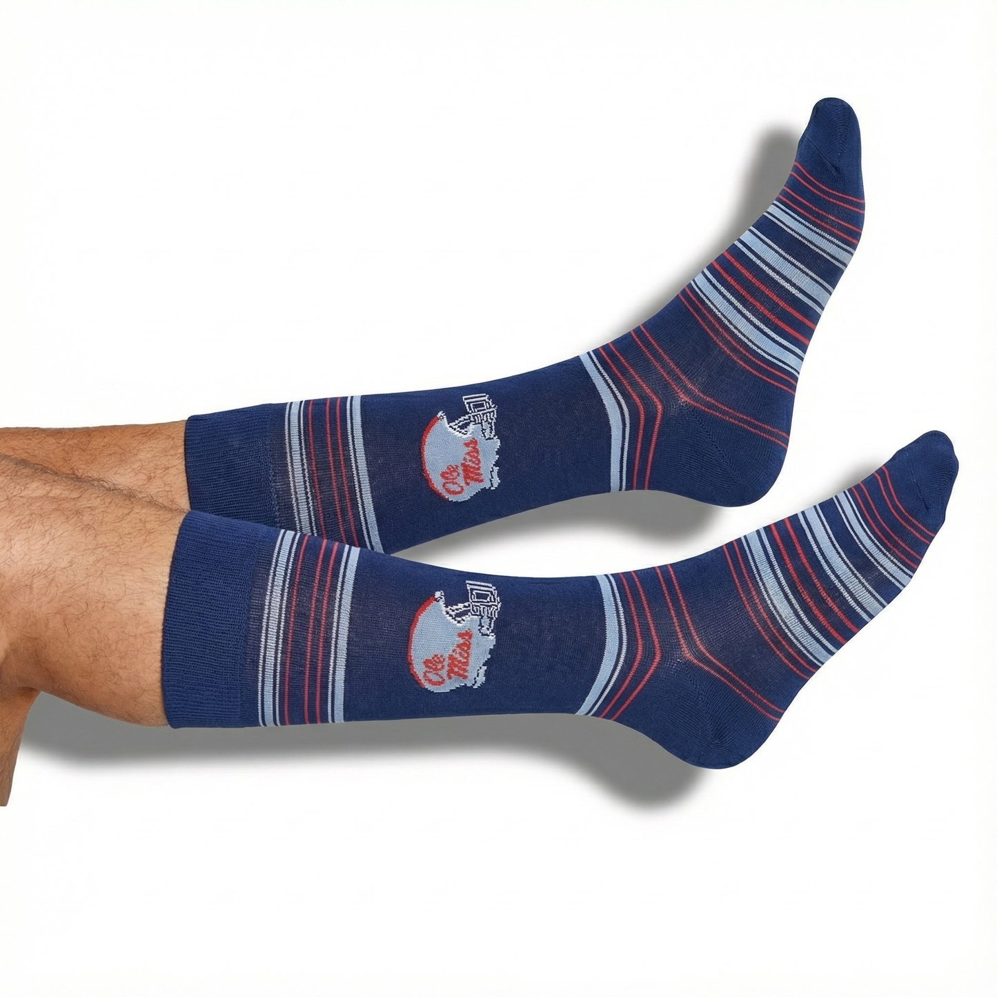 Navy Ole Miss Helmet Dress Socks