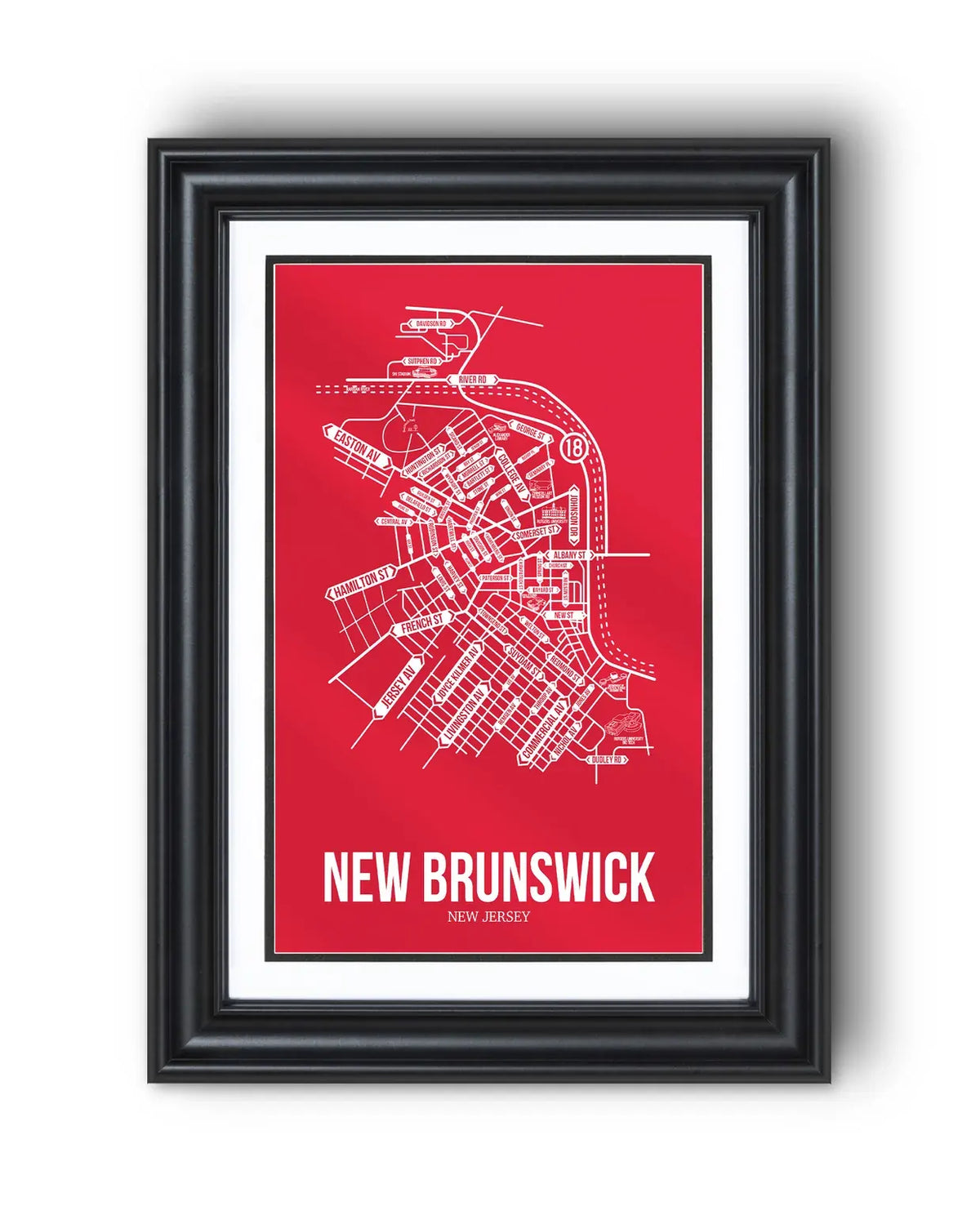 New Brunswick, New Jersey street map