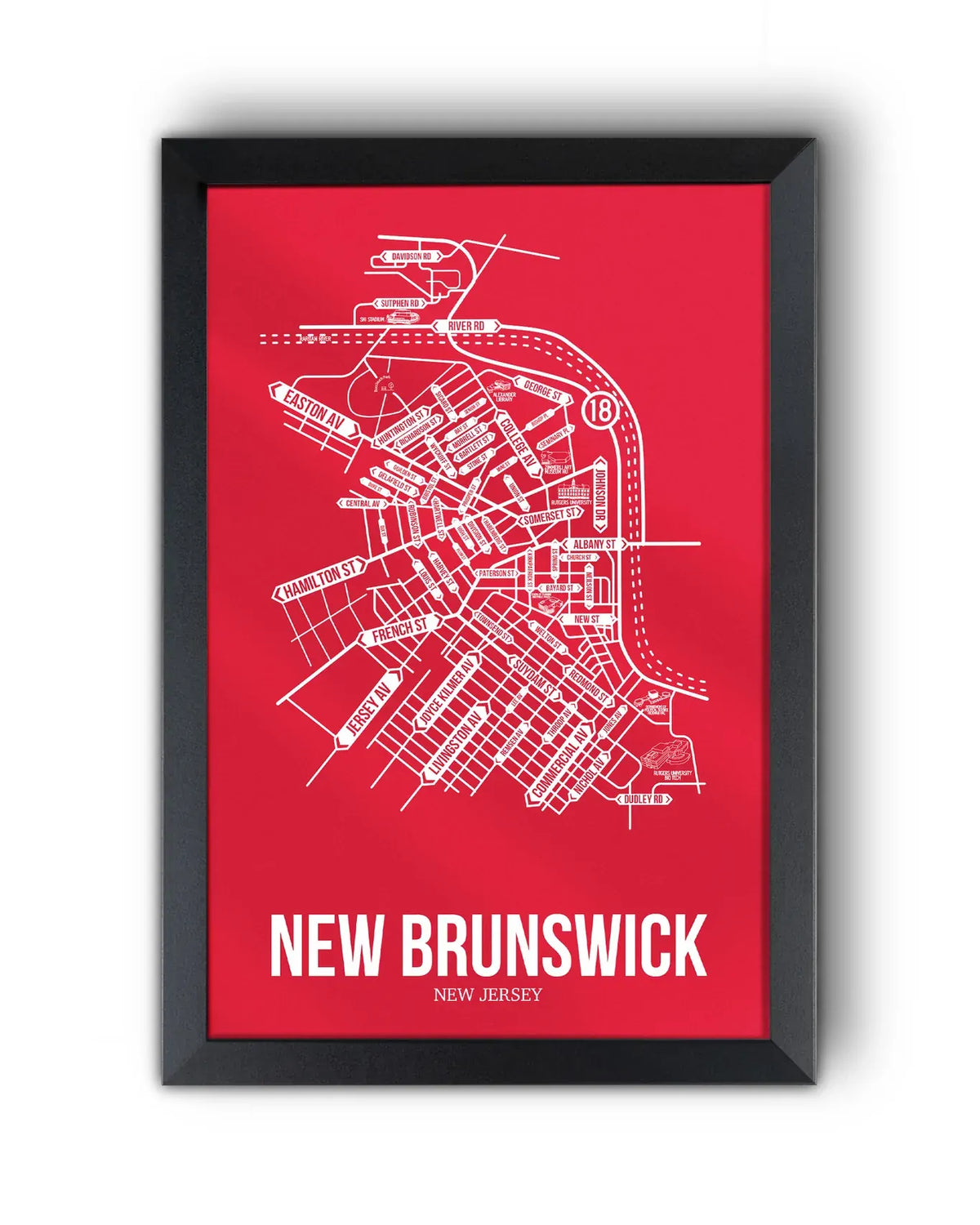 New Brunswick, New Jersey street map