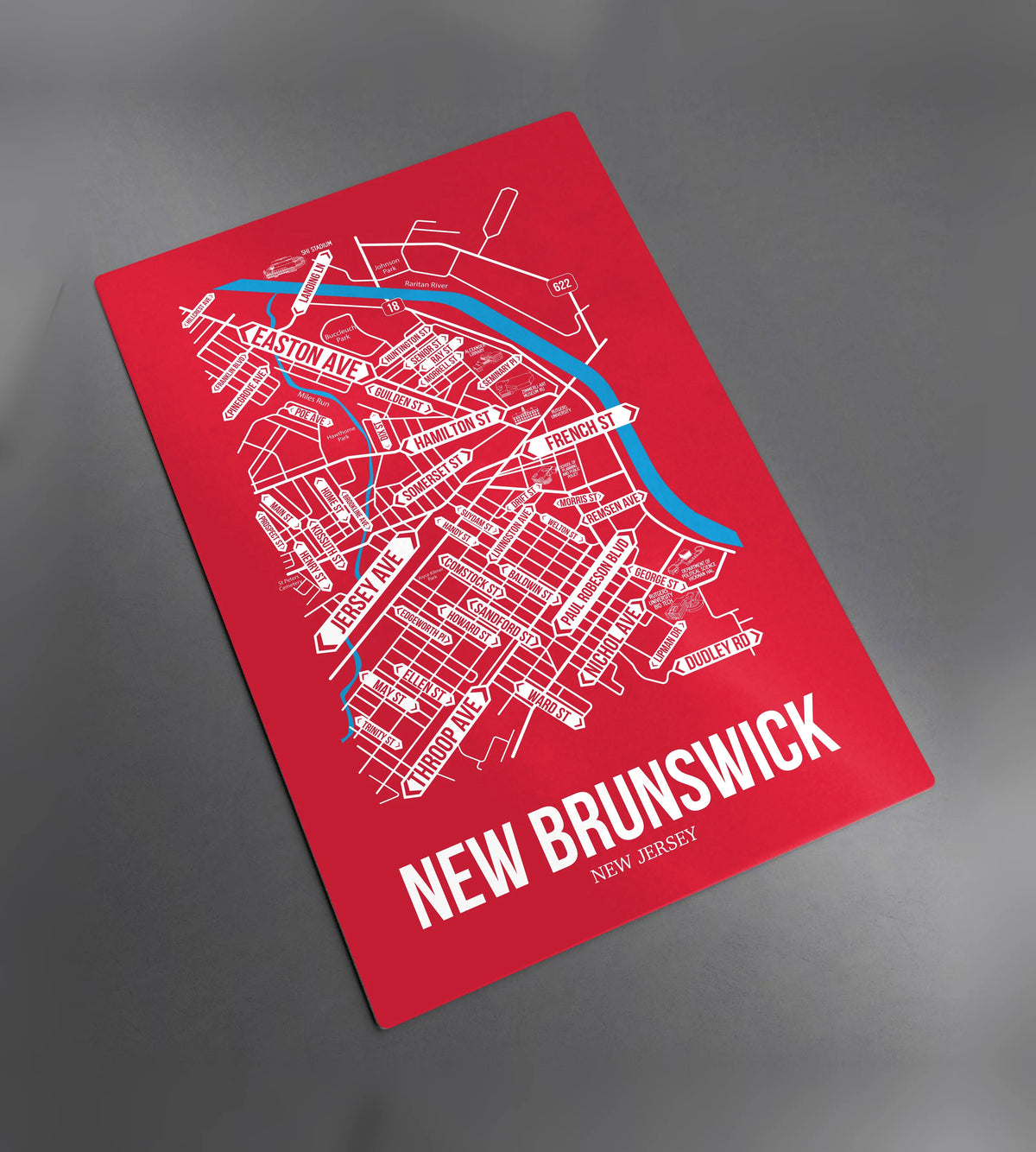 New Brunswick, New Jersey street map