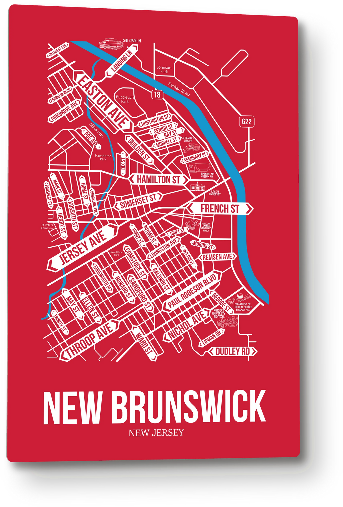 New Brunswick, New Jersey street map