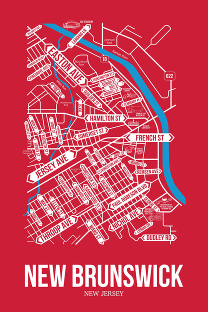 New Brunswick, New Jersey street map