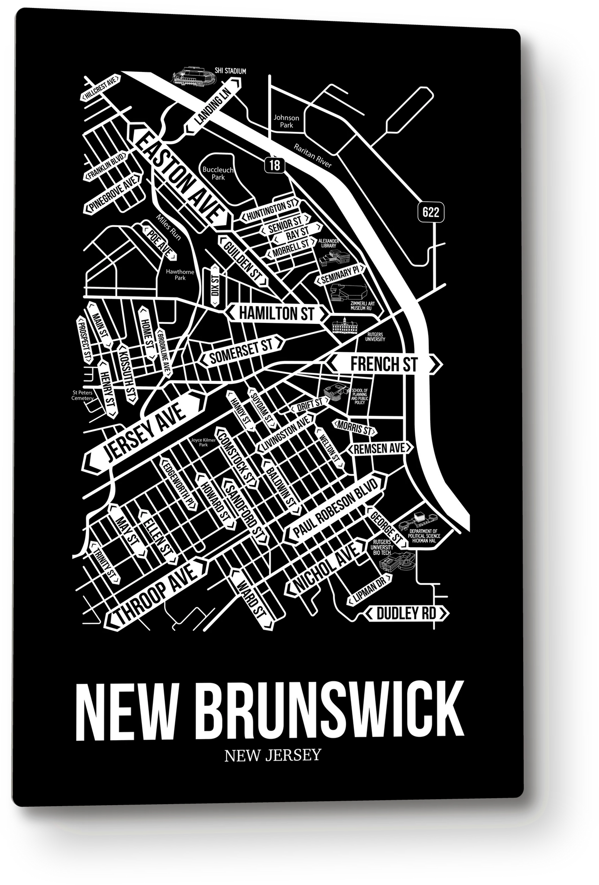 New Brunswick, New Jersey street map