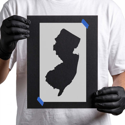New Jersey State Outline Stencil
