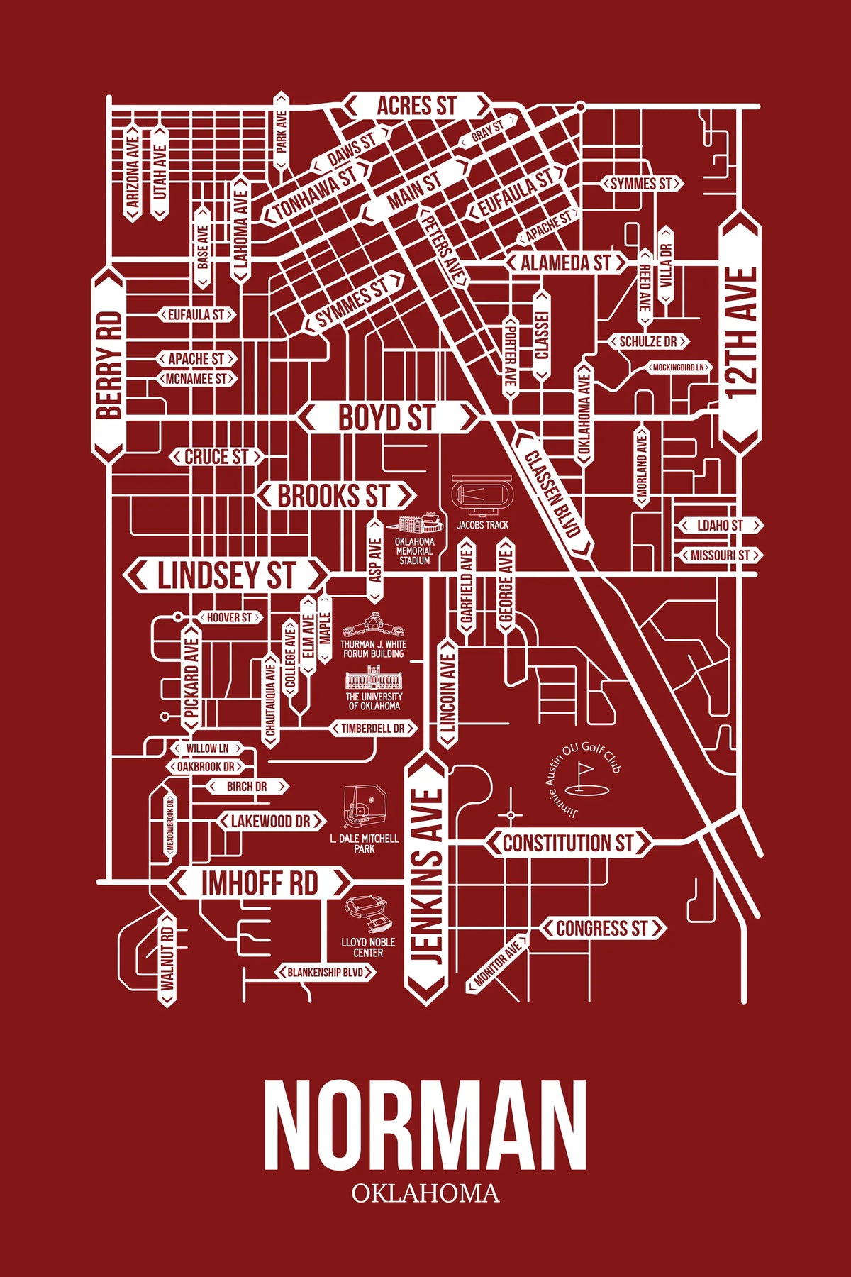 Norman, Oklahoma street map