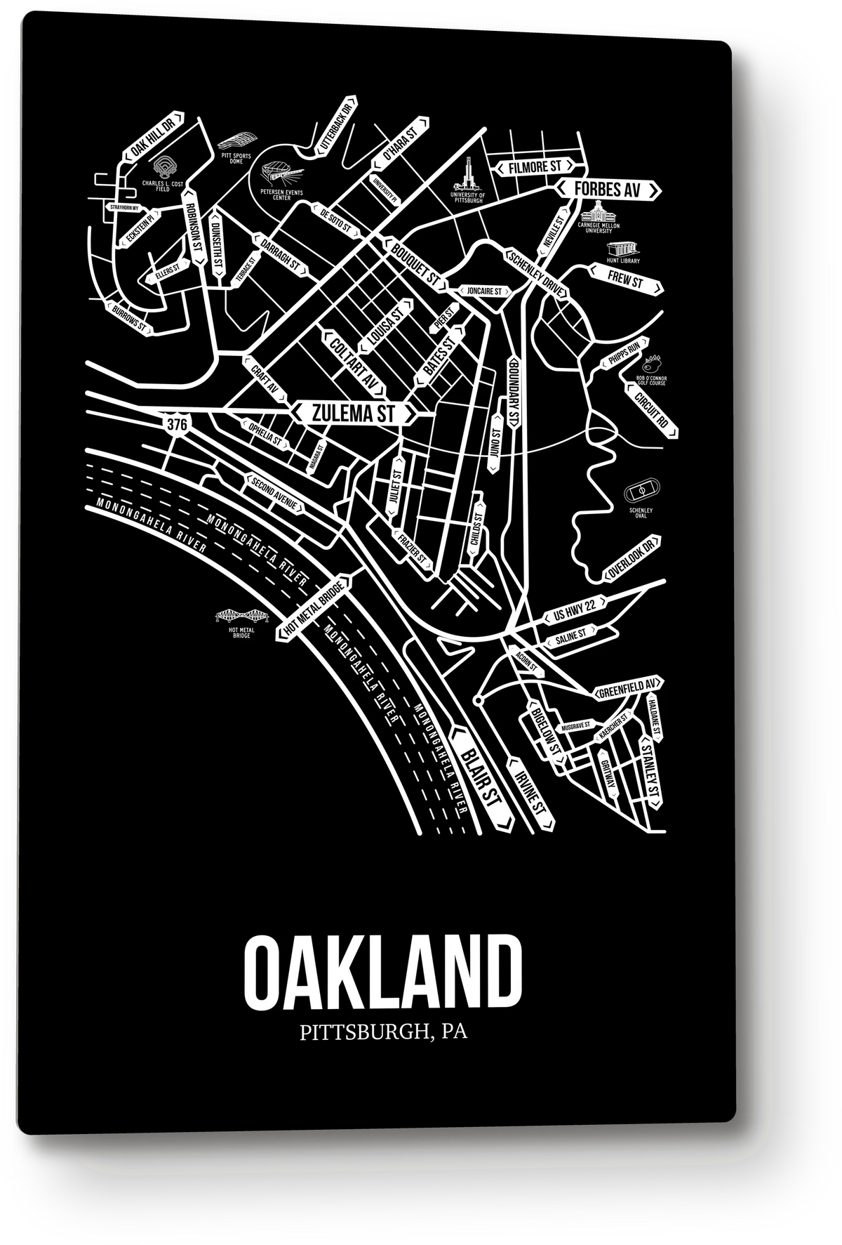 Oakland, Pittsburgh, PA street map