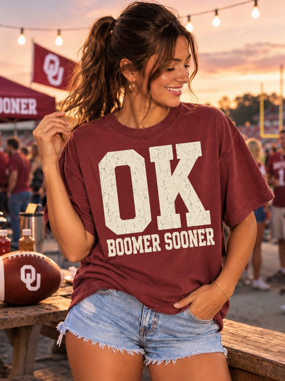 Oklahoma Sooners Retro Game Day Comfort Colors Graphic Tee