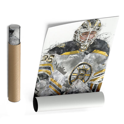Linus Ullmark Canvas Art – Boston Bruins Wall Decor