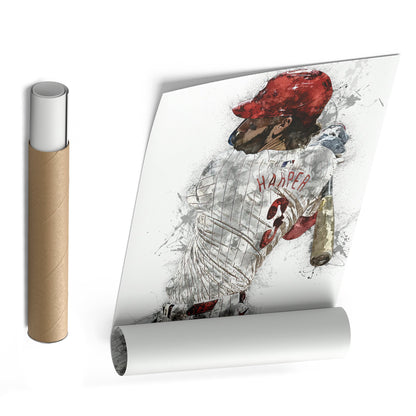 Bryce Harper Canvas Art – Philadelphia Phillies Wall Decor