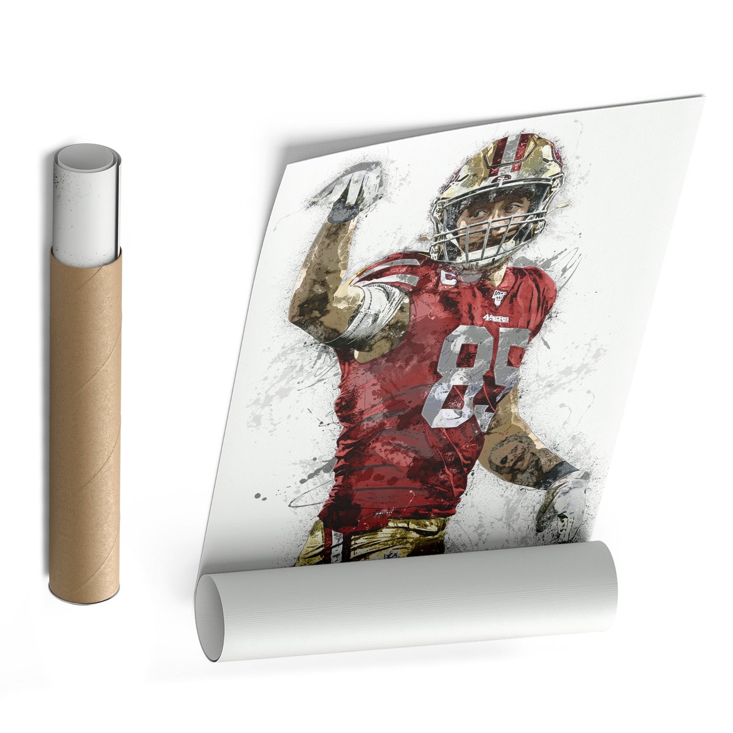George Kittle Canvas Art – San Francisco 49ers Wall Decor
