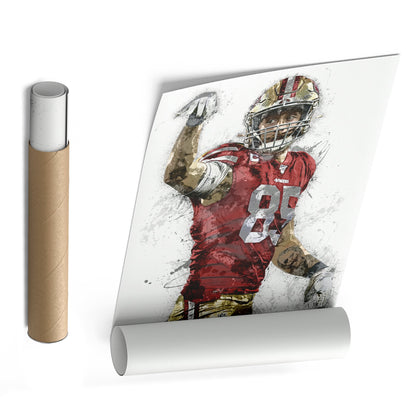 George Kittle Canvas Art – San Francisco 49ers Wall Decor