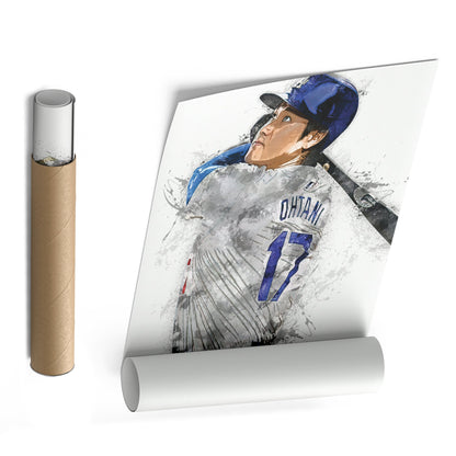 Shohei Ohtani Canvas Art – Los Angeles Dodgers Wall Decor