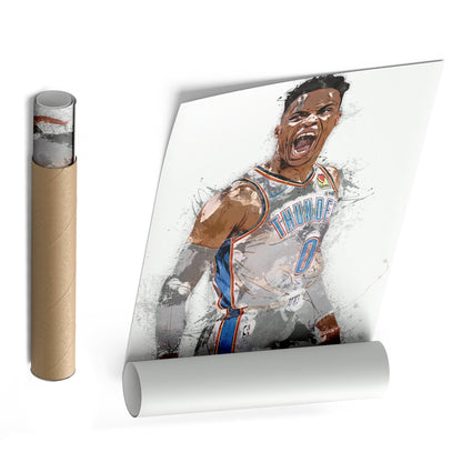 Russell Westbrook Canvas Art – Oklahoma City Thunder Wall Decor