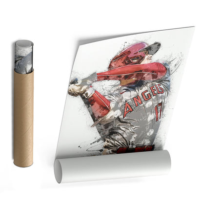 Shohei Ohtani Canvas Art – Los Angeles Angels Wall Decor
