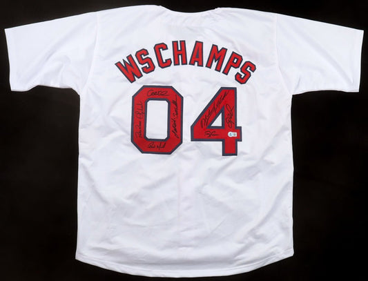 2004 Red Sox World Series Champions Jersey Signed By (10) w/ Francona (Beckett)