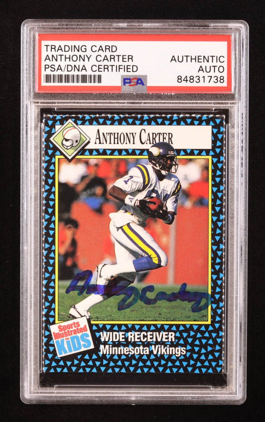 Anthony Carter Signed 1992 Sports Illustrated for Kids II #89 FB (PSA)