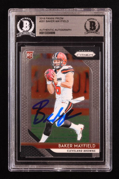 Baker Mayfield Signed 2018 Panini Prizm #201 RC (BGS)
