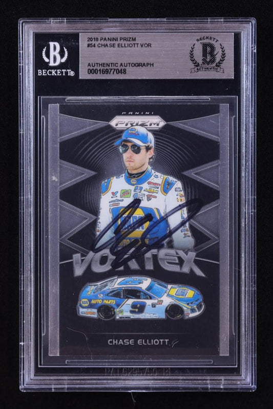 Chase Elliott Signed 2018 Panini Prizm #54 VOR (BGS)