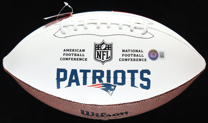Corey Dillon Signed Patriots Logo Football (Beckett)